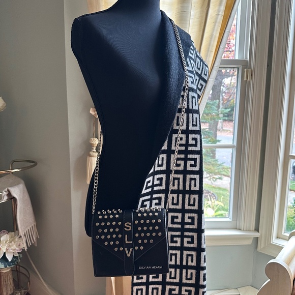 Silvian Heach Black Studded Crossbody NWOT - Picture 5 of 8